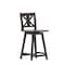 Flash Furniture Gwendolyn Commercial Solid Wood Modern Farmhouse Swivel Counter Height Barstool in Gray Wash Walnut ES-G1-24-GY-GG - alternate 8